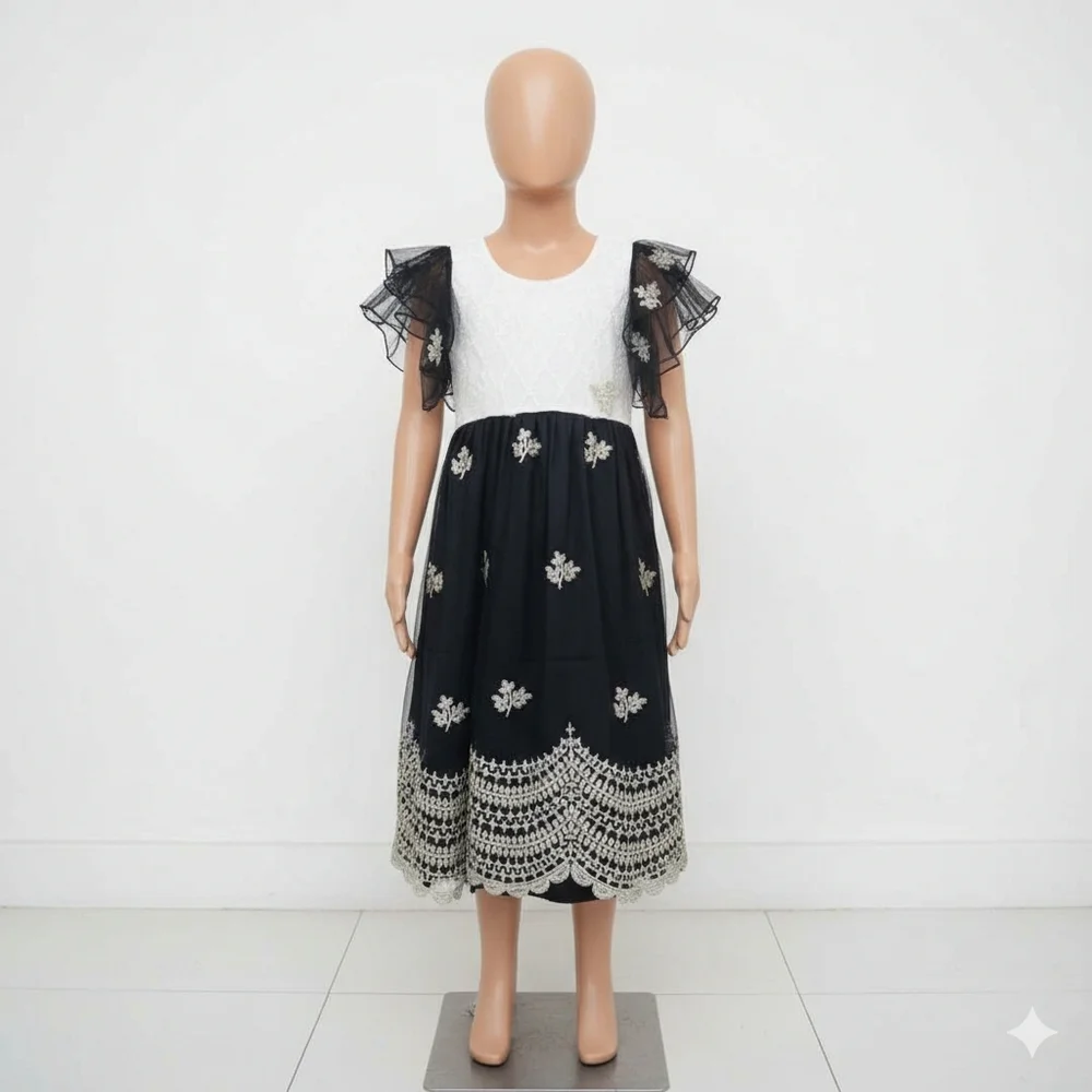 New Handmade Dress - Partly Lined With Satin And Cotton Dress 7-9 yrs old